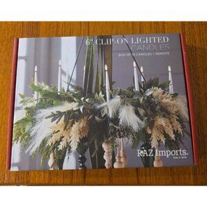 NIB RAZ IMPORTS SET 10 6" Clip-On Lighted Christmas Tree Candles W/REMOTE/TIMER